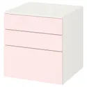 IKEA SMÅSTAD СМОСТАД / PLATSA ПЛАТСА, комод із 3 шухлядами, білий / блідо-рожевий, 60x57x63 см 593.875.61 фото thumb №1
