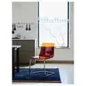 IKEA TOBIAS ТОБІАС, стілець, коричнево-червоний / хромований 905.325.89 фото thumb №2