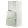 IKEA METOD МЕТОД / MAXIMERA МАКСИМЕРА, высокий шкаф с 2 ящиками д / духовки, белый / светло-зеленый, 60x60x140 см 294.876.18 фото