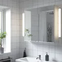 IKEA ENHET ЭНХЕТ, зеркальный шкаф с 2 дверцами, белый, 80x17x75 см 193.236.89 фото thumb №2