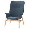 IKEA VEDBO ВЕДБУ, крісло із високою спинкою, Синій. 005.522.23 фото thumb №1