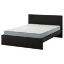 IKEA MALM МАЛЬМ, каркас ліжка з матрацом, чорно-коричневий / ВЕСТЕРЕЙ жорсткий, 160x200 см 495.368.30 фото thumb №1