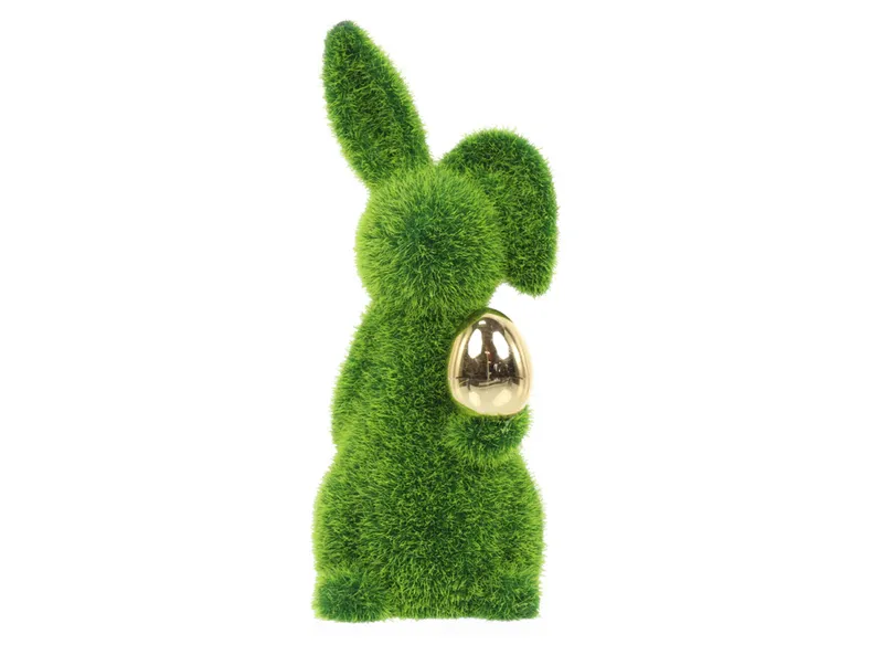 BRW Декоративна фігурка BRW Кролик із золотим яйцем, вкрита штучною травою 092497 фото №2