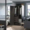 IKEA PAX ПАКС / FORSAND ФОРСАНД, гардероб, комбинация, темно-серый / темно-серый, 100x60x201 см 594.311.68 фото thumb №3