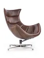Кресло мягкое поворотное HALMAR LUXOR, экокожа: коричневый фото