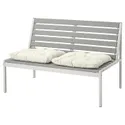 IKEA JOLPEN ЙОЛПЕН, 2-местный диван,садовый, белый / серый / куддарна-бежевый 194.950.63 фото thumb №1