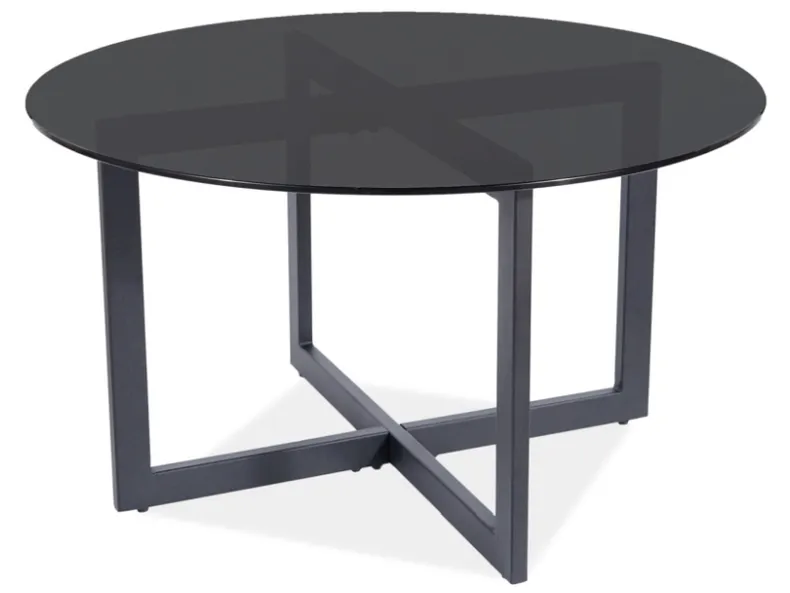 Журнальний стіл SIGNAL ALMERIA B, чорний прозорий / чорний, 60х45 см фото №2