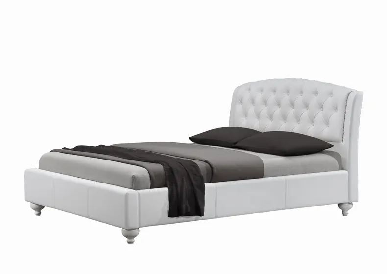 Ліжко двоспальне HALMAR SOFIA 160x200 см біле фото №1