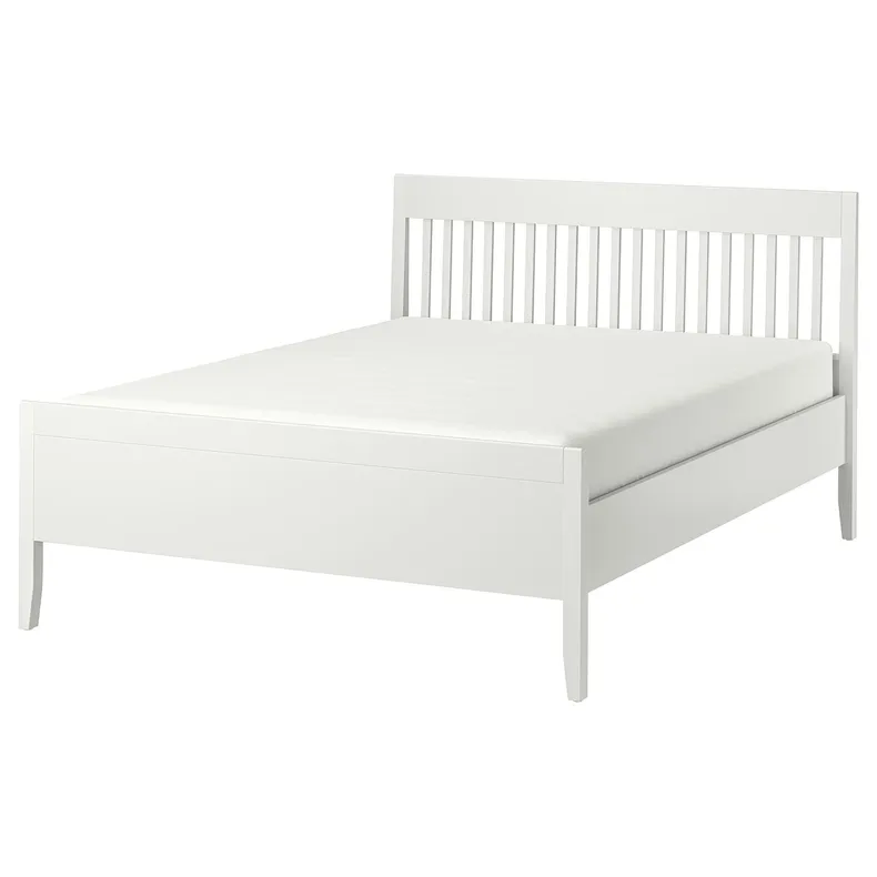 IKEA IDANÄS ИДАНЭС, каркас кровати, белый / Лёнсет, 160x200 см 293.922.05 фото №1