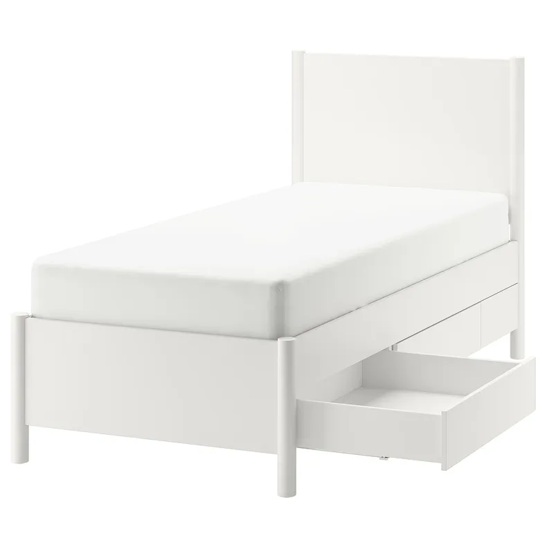 IKEA TONSTAD ТОНСТАД, каркас ліжка з відділ д / зберігання, вершки, 90x200 см 304.890.94 фото №1