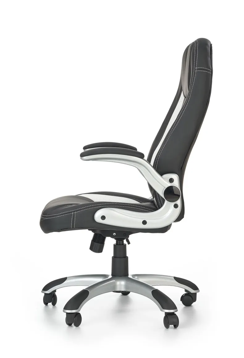 Крісло комп'ютерне офісне обертове HALMAR SATURN чорний, екошкіра перфорована фото №3