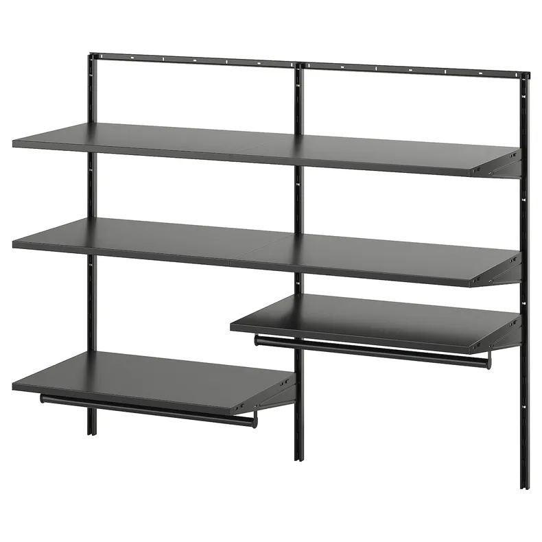 IKEA BOAXEL БОАКСЕЛЬ, гардероб, комбінація, антрацит, 125x40x101 см 495.489.70 фото №1