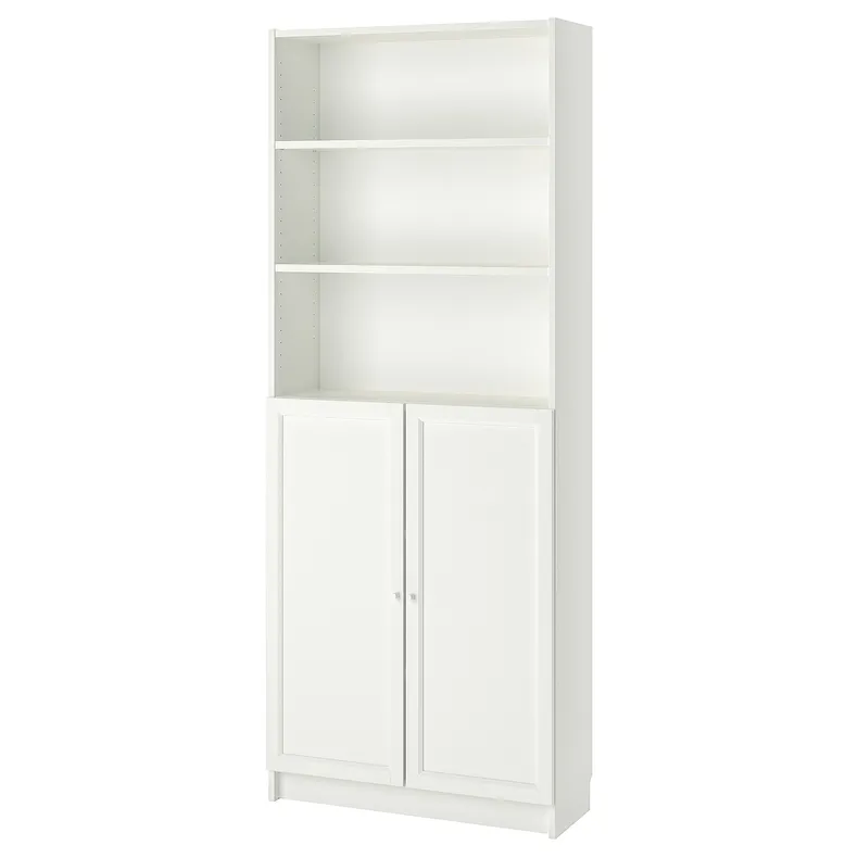 IKEA BILLY БІЛЛІ / OXBERG ОКСБЕРГ, книжкова шафа з дверцятами, білий, 80x30x202 см 292.810.66 фото №1