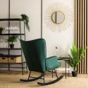 Кресло-качалка бархатное MEBEL ELITE ELIS Velvet, Зеленый фото thumb №7