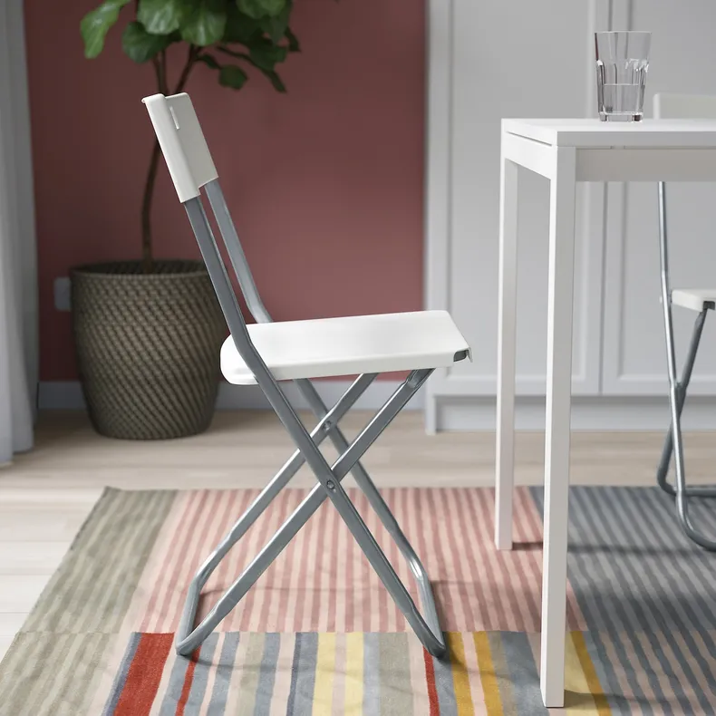 IKEA GUNDE ГУНДЕ, стілець складаний, білий 602.177.99 фото №5