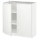 IKEA METOD МЕТОД, напольный шкаф с полками / 2дверцами, белый / Воксторп матовый белый, 80x37 см 394.663.66 фото thumb №1