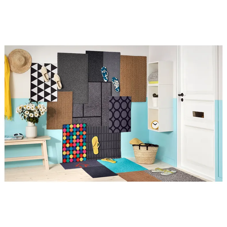 IKEA OPLEV ОПЛЕВ, килимок під двері, для приміщення/вулиці сірий, 50x80 см 303.089.94 фото №9