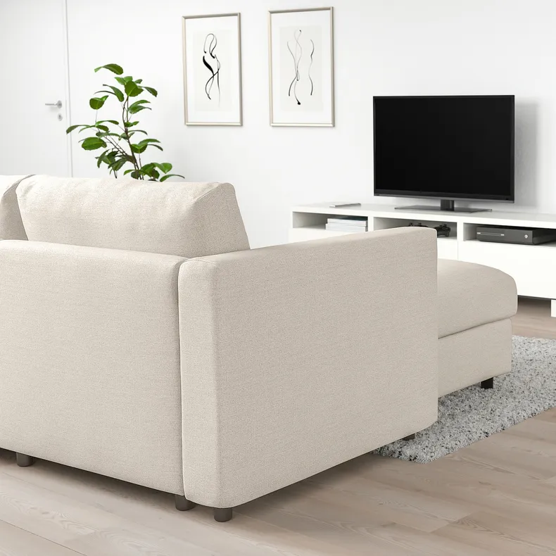 IKEA VIMLE ВІМЛЕ, кутовий диван, 5-місний, з шезлонгом / Gunnared бежевий 993.995.81 фото №3