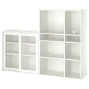 IKEA VIHALS ВИХАЛС, комбинация д / хранения+стекл дверц, белое / прозрачное стекло, 190x37x140 см 895.210.92 фото thumb №1