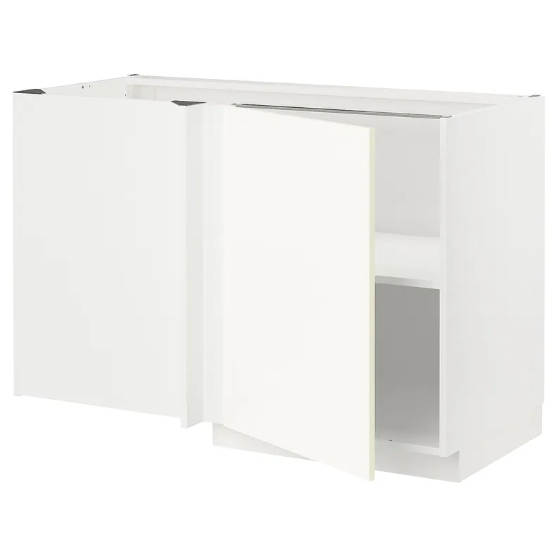 IKEA METOD МЕТОД, кутова підлогова шафа із полицею, білий / ВАЛЛЬСТЕНА білий, 128x68 см 795.072.37 фото №1