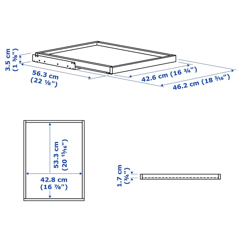 IKEA KOMPLEMENT КОМПЛЕМЕНТ, висувна полиця, білий, 50x58 см 202.463.60 фото №5