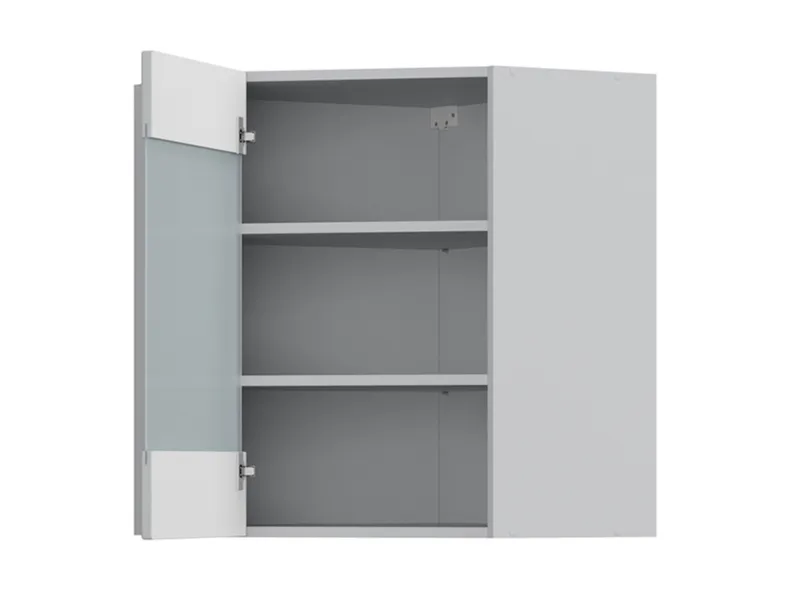 BRW Top Line 60 см угловой левосторонний кухонный шкаф с витриной серый глянец, серый гранола/серый глянец TV_GNWU_60/72_LV-SZG/SP фото №3