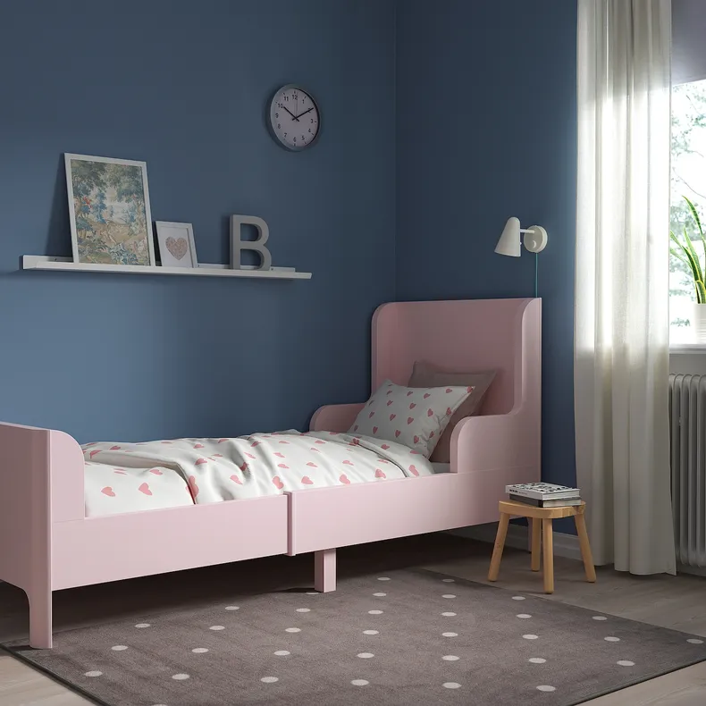 IKEA BUSUNGE БУСУНГЕ, розсувне ліжко, блідо-рожевий, 80x200 см 902.290.17 фото №3