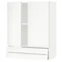 IKEA METOD МЕТОД / MAXIMERA МАКСИМЕРА, навесной шкаф / 2дверцы / 2ящика, белый / Воксторп матовый белый, 80x100 см 694.707.10 фото