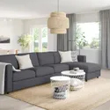 IKEA VIMLE ВІМЛЕ, 4-місний диван із кушеткою, Гарматний середньо-сірий 193.994.86 фото thumb №2
