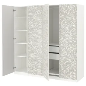 IKEA PAX ПАКС / MISTUDDEN МІСТУДДЕН, гардероб, комбінація, білий/сірий візерунок, 200x60x201 см 795.229.83 фото