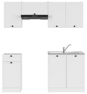 BRW Кухонний гарнітур Junona Line 180 см з білою технікою, білий/білий JUNONA_AGD_WER_2/180_BBL-BI/BI фото