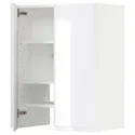 IKEA METOD МЕТОД, навесной шкаф д / вытяжки / полка / дверь, белый / Воксторп глянцевый / белый, 60x80 см 095.045.48 фото thumb №1