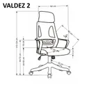 Крісло комп'ютерне офісне обертове HALMAR VALDEZ 2 сірий / чорний фото thumb №2