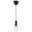 IKEA SUNNEBY СУННЕБЮ / MOLNART МОЛНАРТ, подвесной светильник с лампочкой, Белая ткань с рисунком в форме трубы 795.279.85 фото thumb №1