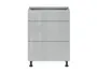 BRW Кухонный базовый шкаф Top Line 60 см с выдвижными ящиками серый глянец, серый гранола/серый глянец TV_D3S_60/82_2SMB/SMB-SZG/SP фото