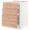 IKEA METOD МЕТОД / MAXIMERA МАКСИМЕРА, нплн шк 3 фасада / 2низ / 1срд / 1выс ящ, белый / Воксторп имит. дуб, 60x60 см 994.027.29 фото thumb №1