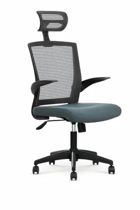 Крісло комп'ютерне офісне обертове HALMAR VALOR чорний, сірий фото