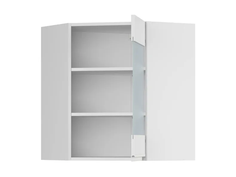 BRW Кутова кухонна шафа 60 см одинарна з вітриною права глянцева біла, альпійський білий/глянцевий білий FH_GNWU_60/72_PV-BAL/BIP фото №3