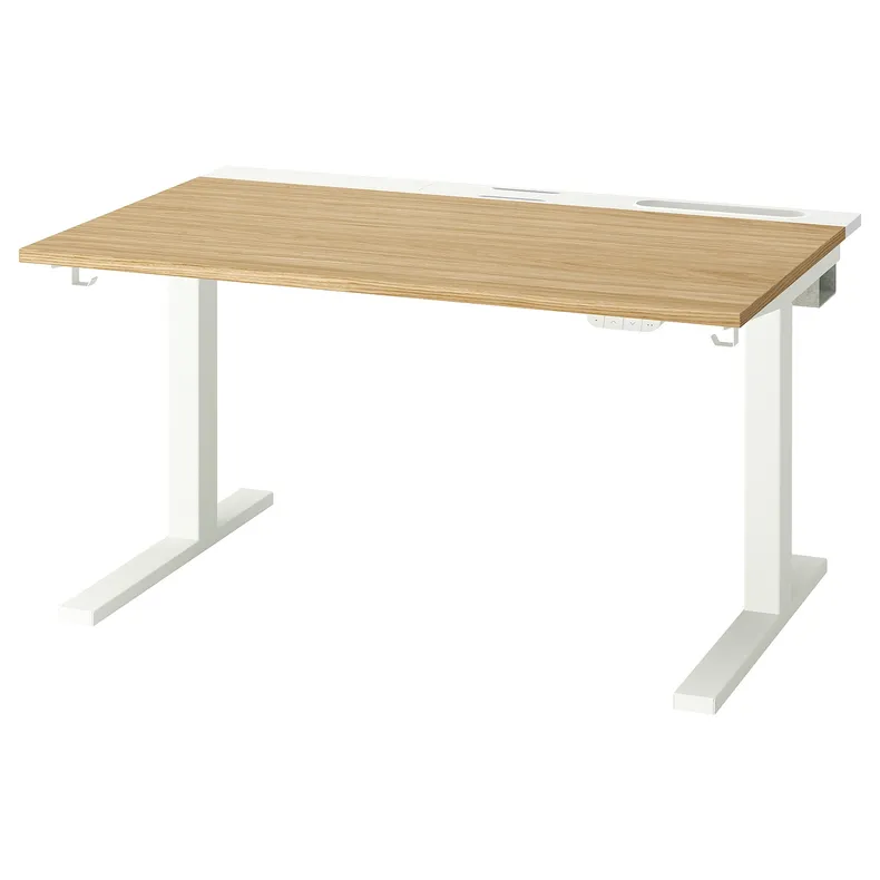 IKEA MITTZON МІТТЗОН, стіл регульований, електричний okl дуб / білий, 120x80 см 695.277.97 фото №2