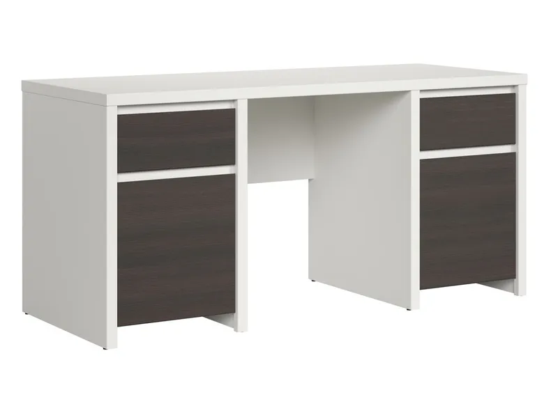 BRW Письмовий стіл BRW KASPIAN 160х65 см, білий/венге BIU2D2S/160-BI/WE фото №1