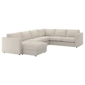 IKEA VIMLE ВІМЛЕ, кутовий диван, 5-місний, з шезлонгом / Gunnared бежевий 993.995.81 фото