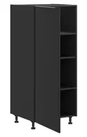 BRW Кухонный шкаф Sole L6 60 см левосторонний для установки холодильника матовый черный, черный/черный матовый FM_DL_60/143_L-CA/CAM фото thumb №4