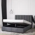 Кровать двуспальная бархатная 160x200 MEBEL ELITE MARI Velvet, серый фото thumb №4