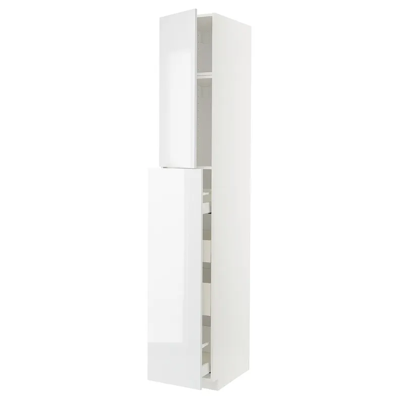 IKEA METOD МЕТОД / MAXIMERA МАКСИМЕРА, высокий шкаф / выдвижн секция / 1дв / 4ящ, белый / Рингхульт белый, 40x60x240 см 194.617.70 фото №1