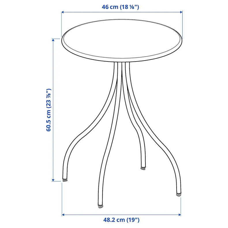 IKEA TÅNEBRO ТОНЕБРУ, журнальний столик, антрацит, 46 см 605.789.70 фото №9