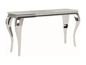 Журнальный стол SIGNAL PRINCE C CERAMIC столешница - белый мрамор, CALACATTA ножки - металл хром, 40x120 см фото