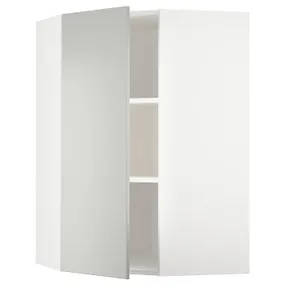 IKEA METOD МЕТОД, кутова навісна шафа з полицями, білий / Хавсторп світло-сірий, 68x100 см 695.383.95 фото