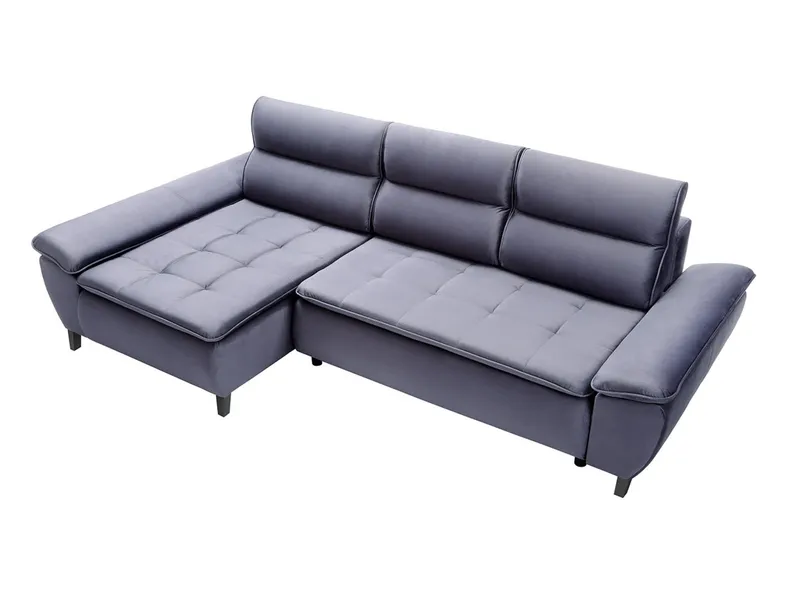 BRW Кутовий розкладний диван Faro з ящиком для зберігання велюровий синій, Моноліт 97 NA-FARO-L-G1_B842DD фото №5