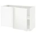 IKEA METOD МЕТОД, угловой напольный шкаф с полкой, белый / Воксторп матовый белый, 128x68 см 094.687.29 фото thumb №1