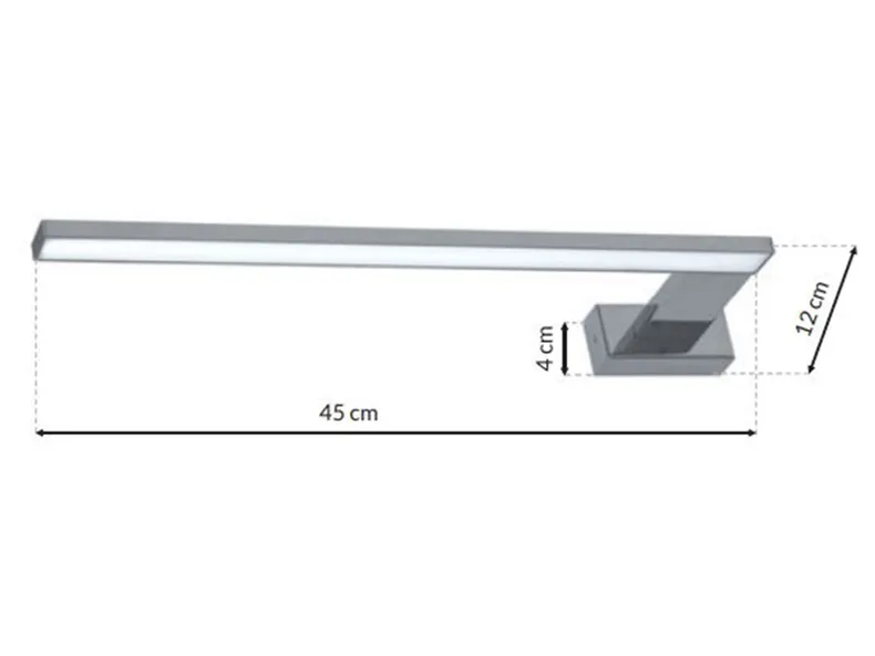 BRW Светильник настенный металлический для ванной комнаты Shine LED серебристый 086755 фото №2